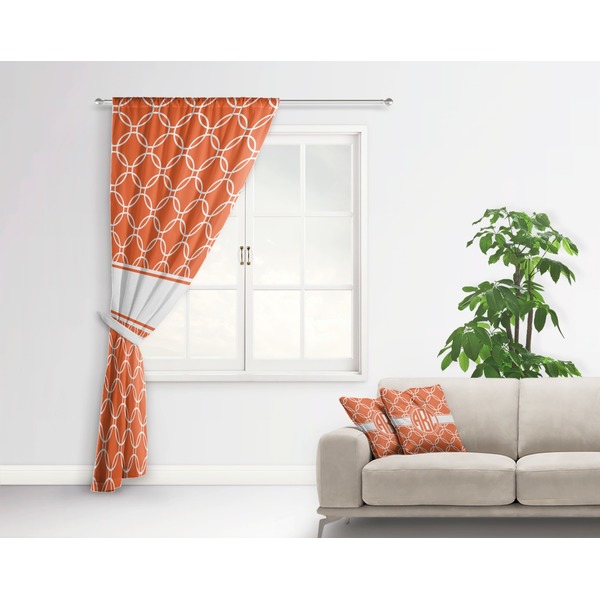 Linked Circles Curtain With Window and Rod - in Room Matching Pillow