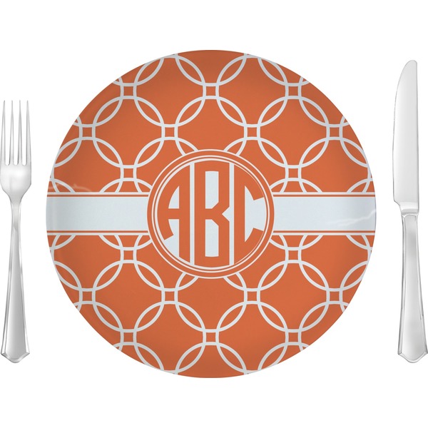 Custom Linked Circles 10" Glass Lunch / Dinner Plates - Single or Set (Personalized)
