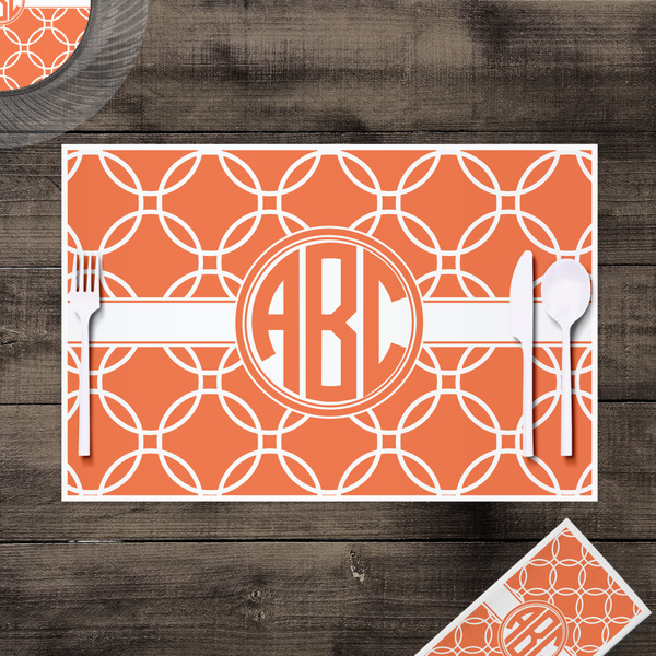 Linked Circles Disposable Paper Placemat - In Context