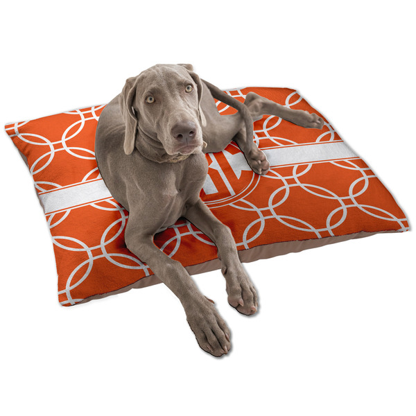 Custom Linked Circles Dog Bed - Large w/ Monogram