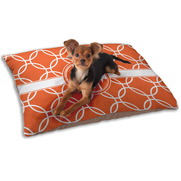 Custom Linked Circles Dog Bed - Small w/ Monogram