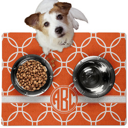 Linked Circles Dog Food Mat - Medium w/ Monogram