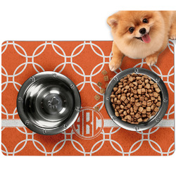Linked Circles Dog Food Mat - Small w/ Monogram