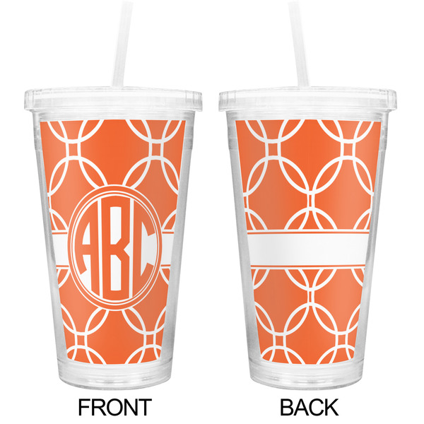 Linked Circles Double Wall Tumbler with Straw - Approval