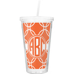 Linked Circles Double Wall Tumbler with Straw (Personalized)