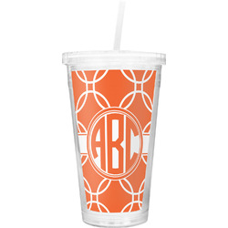 Linked Circles Double Wall Tumbler with Straw (Personalized)