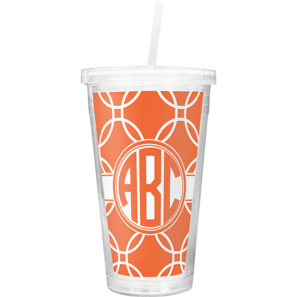 Custom Linked Circles Double Wall Tumbler with Straw (Personalized)