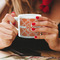 Linked Circles Espresso Cup - 6oz (Double Shot) LIFESTYLE (Woman hands cropped)