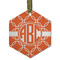 Linked Circles Flat Glass Ornament - Hexagon w/ Monogram