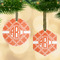 Linked Circles Flat Glass Ornament w/ Monogram