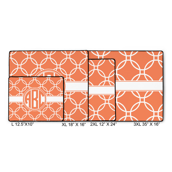 Linked Circles Gaming Mats - SIZE CHART