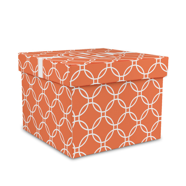 Custom Linked Circles Gift Box with Lid - Canvas Wrapped - Medium (Personalized)