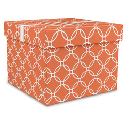Linked Circles Gift Box with Lid - Canvas Wrapped - X-Large (Personalized)