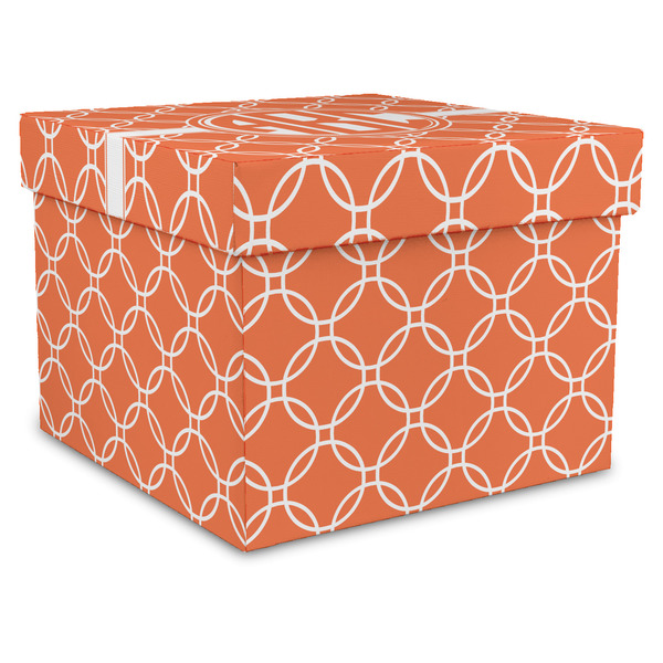 Custom Linked Circles Gift Box with Lid - Canvas Wrapped - X-Large (Personalized)