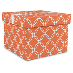 Linked Circles Gift Box with Lid - Canvas Wrapped - XX-Large (Personalized)