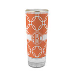 Linked Circles 2 oz Shot Glass - Glass with Gold Rim (Personalized)