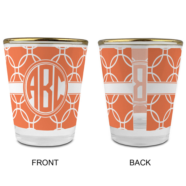 Linked Circles Glass Shot Glass - with gold rim - APPROVAL