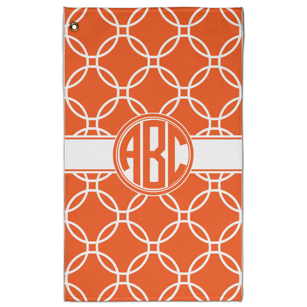 Custom Linked Circles Golf Towel - Poly-Cotton Blend w/ Monograms