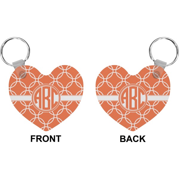 Linked Circles Heart Keychain (Front + Back)