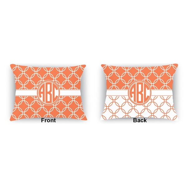 Linked Circles  Indoor Rectangular Burlap Pillow (Front and Back)