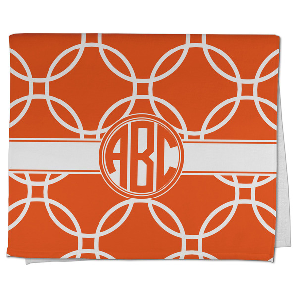 Custom Linked Circles Kitchen Towel - Poly Cotton w/ Monograms