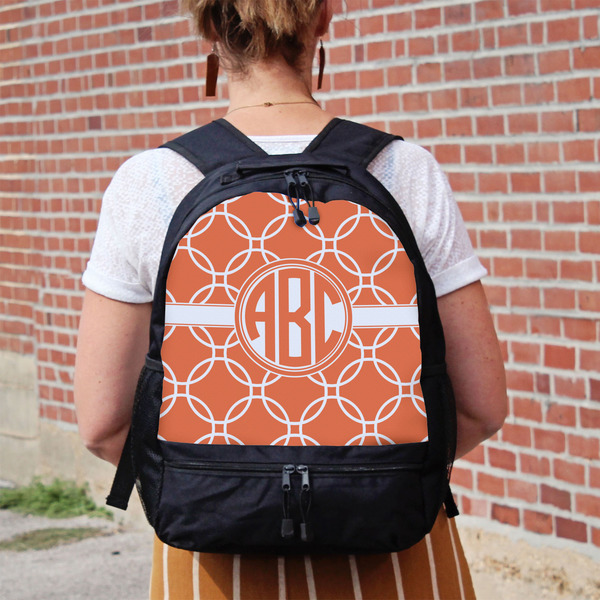 Linked Circles Large Backpack - Black - On Back