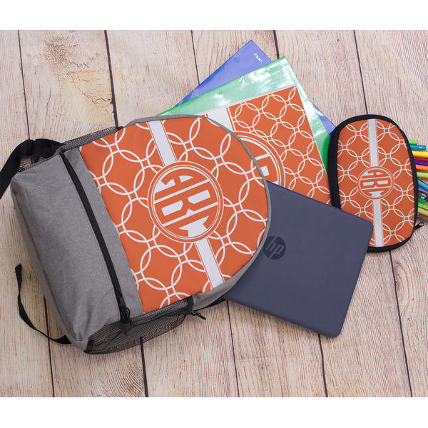 Linked Circles Large Backpack - Gray - With Stuff