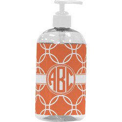 Linked Circles Plastic Soap / Lotion Dispenser (16 oz - Large - White) (Personalized)