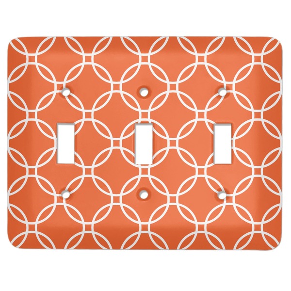 Custom Linked Circles Light Switch Cover (3 Toggle Plate)
