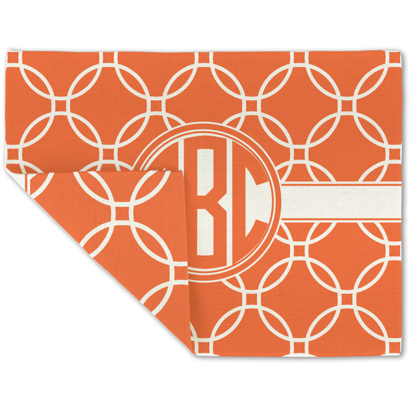 Custom Linked Circles Double-Sided Linen Placemat - Single w/ Monogram