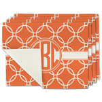 Linked Circles Single-Sided Linen Placemat - Set of 4 w/ Monogram