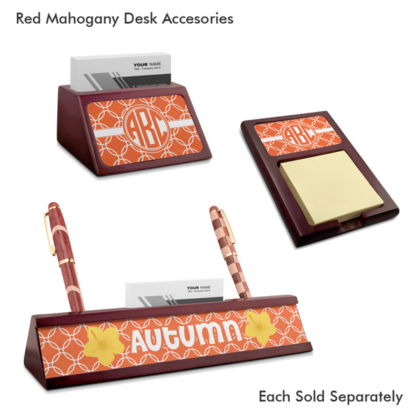 Linked Circles Mahogany Desk Accessories