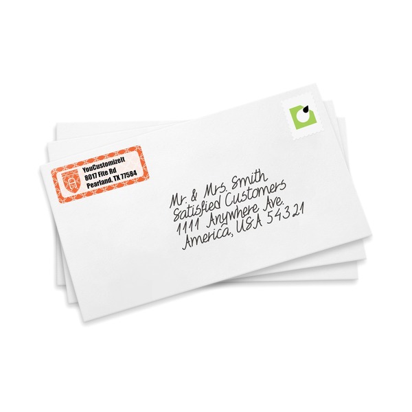 Linked Circles Mailing Label on Envelopes