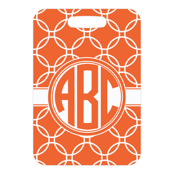 Linked Circles Metal Luggage Tag - Front Without Strap