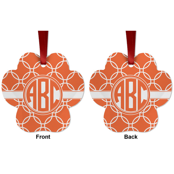 Linked Circles Metal Paw Ornament - Front and Back