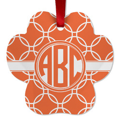 Linked Circles Metal Paw Ornament - Double Sided w/ Monogram