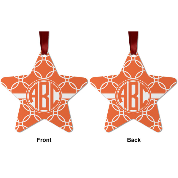 Linked Circles Metal Star Ornament - Front and Back