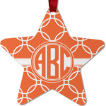Linked Circles Metal Star Ornament - Double Sided w/ Monogram