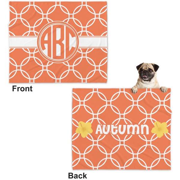 Linked Circles Microfleece Dog Blanket - Large- Front & Back