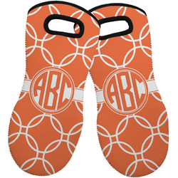 Linked Circles Neoprene Oven Mitts - Set of 2 w/ Monogram