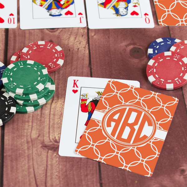 Linked Circles On Table with Poker Chips