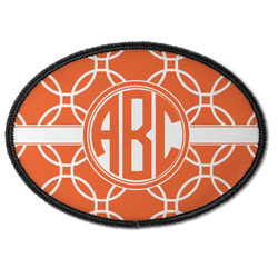 Linked Circles Iron On Oval Patch w/ Monogram