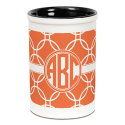 Linked Circles Ceramic Pencil Holders - Black