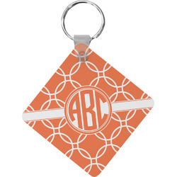 Linked Circles Diamond Plastic Keychain w/ Monogram
