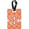 Linked Circles Plastic Luggage Tag - Rectangular w/ Monogram
