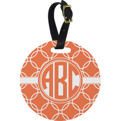 Linked Circles Plastic Luggage Tag - Round (Personalized)
