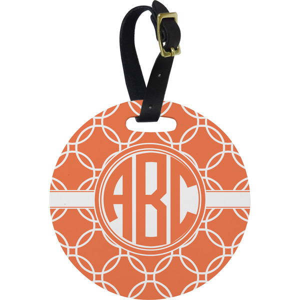 Custom Linked Circles Plastic Luggage Tag - Round (Personalized)