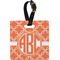 Linked Circles Plastic Luggage Tag - Square w/ Monogram