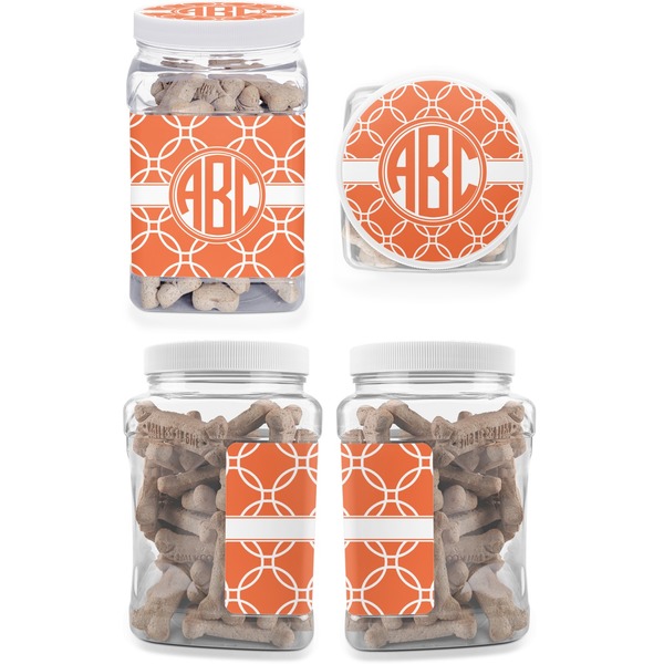 Linked Circles Pet Treat Jar - Multiple Angles