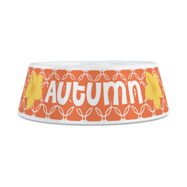 Linked Circles Plastic Dog Bowls - Medium - FRONT